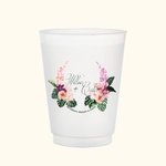 Personalised Hawaii Style Floral Wedding Recyclable Frosted Cups Set of 10 Engagement Bridal Shower Bachelor Party Gift