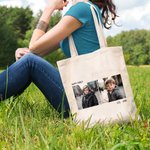 Personalisierte Foto Canvas Tote Bag Einkaufstasche Geburtstag Weihnachten Geschenk für Frau Freunde Familie Mitglieder