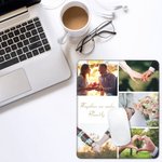 Gepersonaliseerd Non-Slip Rubber Base Muismat met Foto en Tekst Cadeau voor Familie of Vriend Paar