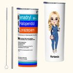 Personalized Nurse 20oz Straight Skinny Tumbler with Straw Gift for Doctor Nurse Pharmacist Anesthetist