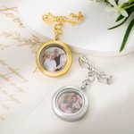 Personalised Photo Lapel Pin Bouquet Charm Memoriral Wedding Graduation Gift for Groom Bride Graduates