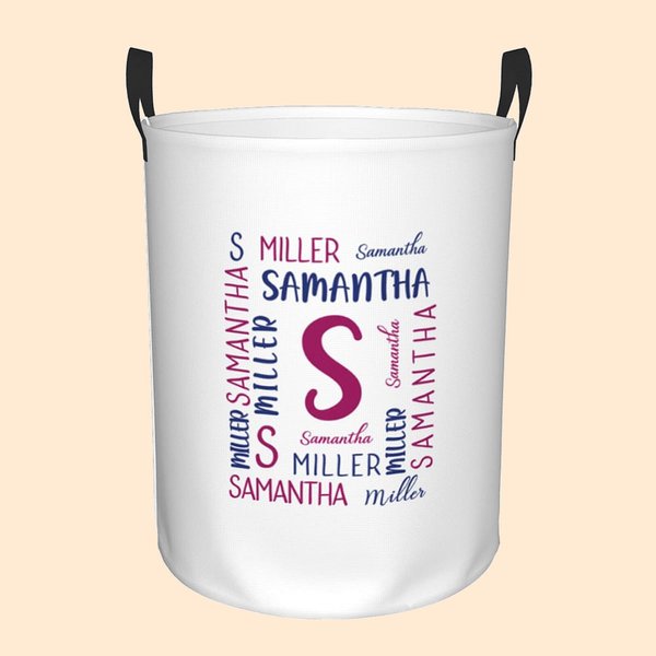 Personalisierte Name Toy Storage Basket Wäschekorb mit Griff Housewarming Geschenk für Mama Kinder