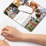 Gepersonaliseerd Non-Slip Rubber Base Muismat met Foto en Tekst Cadeau voor Familie of Vriend Paar