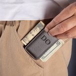 Pince à Billets en Cuir PU Magnétique Personnalisée avec Lettres Accessoire Billet Cadeau Anniversaire Fête des Pères pour Homme Papa Grand-Pères