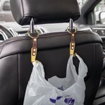Sac de rangement en cuir pour appuie-tête de siège de voiture compatible avec les initiales gravées Cadeau pour la famille ou un ami