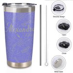 Gobelet Isotherme avec Paille Personnalisé de Nom en Acier Inoxydable Cadeau de Semaine de l'Infirmière Remerciement pour Personnel en Médecine