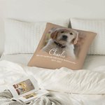 Housse d'Oreiller Personnalisée avec Photo et Nom de l'Animal de Campagnie Décoration de Canapé Cadeau Commémoratif pour Perte d'Animal