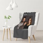 Personalisierte Kuscheldecke mit 1-3 Fotos und Text Geschenk für Familie Liebespaar zum Vatertag Muttertag Valentinstag