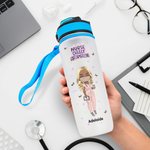 Personalised Nurse Daily Affirmations 32oz Water Bottle Scale Line Design Water Tracker Bottle Medical Graduate Accessory Nurse Week Appreciation Gift