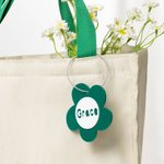 Etiquette de sac en acrylique 3D marguerite personnalisée Sac à dos Sac à déjeuner Siège auto pour enfants avec nom Cadeau de Noël Cadeau d'école Cade