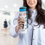 Personalised Nurse Daily Affirmations 32oz Water Bottle Scale Line Design Water Tracker Bottle Medical Graduate Accessory Nurse Week Appreciation Gift