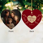 Personalized Heart Shaped Puzzle Heart Ornament with Photo Christmas Gift Thanksgiving Day Gift for Family Members