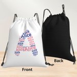 Gepersonaliseerde Drawstring Rugzak Cinch Opbergtas met Naam voor Gym Shopping Sport Reizen Gift
