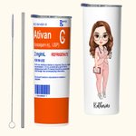 Personalized 20oz Nurse Food Grade Skinny Tumbler Stainless Steel Mug Reusable Water Bottle Gift for Medical Staff Nurse Week Doctor Day