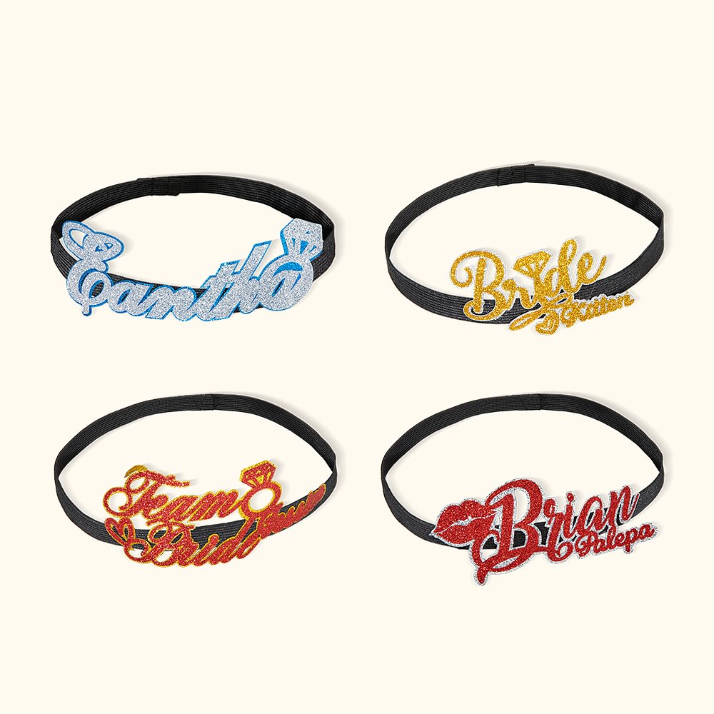 Bandeaux pailletés personnalisés Accessoires cheveux avec nom Cadeau pour demoiselle d'honneur Fête de célibataire