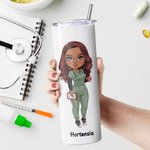 Personalisierte Dexdomitor Prescription 20oz Skinny Becher Tierarzt Becher mit Strohhalm Krankenschwester Woche Student Graduierung Geschenk
