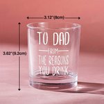 Personalized To Dad From The Reasons You Drink Whiskey Glass Funny Gift Birthday Gift Father's Day Gift for Dad Grandpa Whiskey Lovers