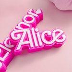 Personalised Pink Doll Inspired Name Plate 3D Printed Desk Display Girl Party Pink Decoration Birthday Gift for Fashion Doll Fan