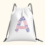 Gepersonaliseerde Drawstring Rugzak Cinch Opbergtas met Naam voor Gym Shopping Sport Reizen Gift
