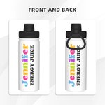 Personalisierte Name isoliert Sport Wasserflasche mit Griff Portable Pendeln Reise Flasche Geschenk für Geburtstag Weihnachten zurück zu Schule