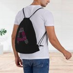Gepersonaliseerde Drawstring Rugzak Cinch Opbergtas met Naam voor Gym Shopping Sport Reizen Gift