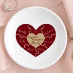 Personalizado Juntos Formamos Una Familia Corazón Puzzle Joyería Anillo Plato Cumpleaños Día de la Madre Regalo para Abuela Mamá Familia