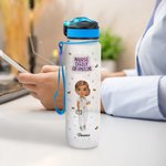 Personalised Nurse Daily Affirmations 32oz Water Bottle Scale Line Design Water Tracker Bottle Medical Graduate Accessory Nurse Week Appreciation Gift