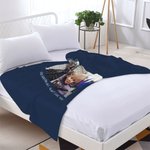 Personalisierte Kuscheldecke mit 1-3 Fotos und Text Geschenk für Familie Liebespaar zum Vatertag Muttertag Valentinstag