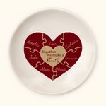 Personalizado Juntos Formamos Una Familia Corazón Puzzle Joyería Anillo Plato Cumpleaños Día de la Madre Regalo para Abuela Mamá Familia