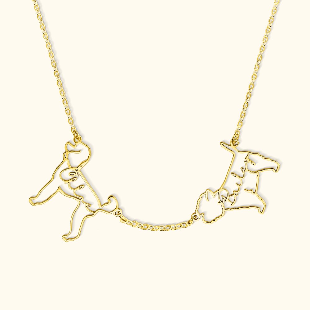 Pendentif Personnalisé avec Nom pour Chien Chat Bijou Commémoratif d'Animal Cadeau Anniversaire pour Femme Fille Famille Amoureux de l'Animal