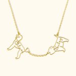 Personalized Dog Cat Breed Silhouette Necklace with Name Animal Memorial Jewelry Gift for Women Girl Family Pet Lover