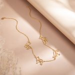 Personalized Dog Cat Breed Silhouette Necklace with Name Animal Memorial Jewelry Gift for Women Girl Family Pet Lover