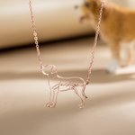 Personalized Dog Cat Breed Silhouette Necklace with Name Animal Memorial Jewelry Gift for Women Girl Family Pet Lover