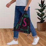 Gepersonaliseerde koordrugzak Waterbestendige koordzak met naam en initiaal voor sportschoolreizen