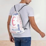 Gepersonaliseerde koordrugzak Waterbestendige koordzak met naam en initiaal voor sportschoolreizen