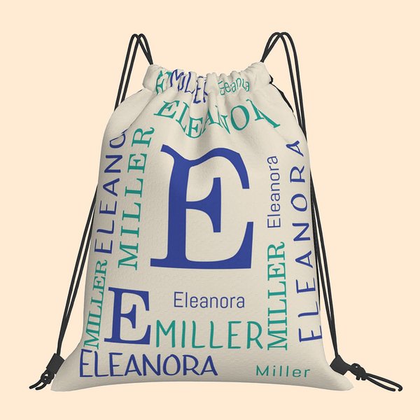 Sac à Dos à Cordon de Serrage Personnalisé avec Nom et Initiale Résistant à l'Eau Cadeau de Noël et d'Anniversaire pour Sport Voyage