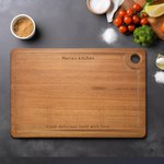 Personalisierte Bambus Ebenholz Schneidebrett mit eingraviertem Namen Text Weihnachtsgeschenk Jahrestag Geschenk für Ehemann Ehefrau Kochen Enthusiasten