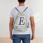 Gepersonaliseerde koordrugzak Waterbestendige koordzak met naam en initiaal voor sportschoolreizen