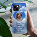 Personalised Heaven Memorial Phone Case Heart-Shaped Photo Phone Case with Name Christmas Memorial Day Gift for Family Member Lover Friend