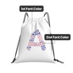 Gepersonaliseerde Drawstring Rugzak Cinch Opbergtas met Naam voor Gym Shopping Sport Reizen Gift