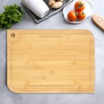 Personalisierte Bambus Ebenholz Schneidebrett mit eingraviertem Namen Text Weihnachtsgeschenk Jahrestag Geschenk für Ehemann Ehefrau Kochen Enthusiasten
