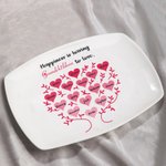 Personlig släktträdstallrik Rosa hjärta servis Lycka Tema Heminredning Housewarming Jul Mors dag Morföräldrarnas dag Present