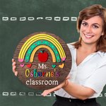 Personalisierte Regenbogen Türschild mit Namen Klassenzimmer Dekoration Lehrer Anerkennung Geschenk zurück zu Schule Geschenk
