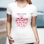 Personalised Heart-shaped Family Tree T-Shirt Sweatshirt Happiness Is Having Family To Love Shirt Mother's Day Grandparents' Day Gift