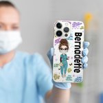 Personalized Nurse Daily Affirmations Clear Cell Phone Case for iPhone with Name Nurse Week Graduation Christmas Birthday Gift for Nurse