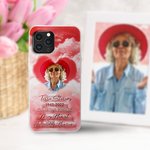 Personalised Heaven Memorial Phone Case Heart-Shaped Photo Phone Case with Name Christmas Memorial Day Gift for Family Member Lover Friend