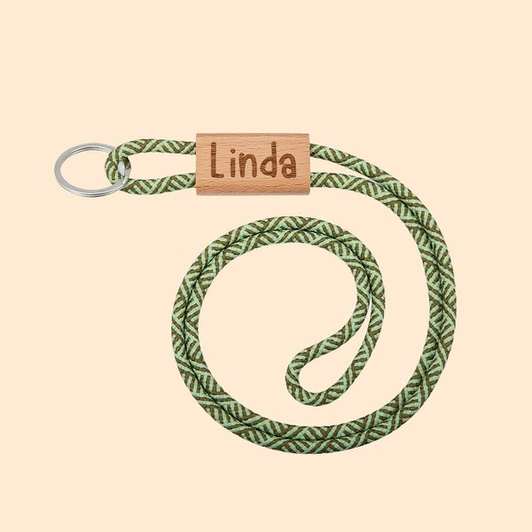 Personalisierte bunten Hals Lanyard Strap mit eingraviertem Namen Holzblock für Schlüsselanhänger und ID Badge Holder Geschenk für Lehrer und Mitarbei