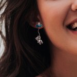 Personalised Balloon Highland Cow Stud Earrings 925 Sterling Silver with Birthstone Cute Animal Earrings Gifts for Women Girls Cow Lover Christmas