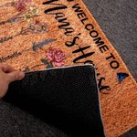 Gepersonaliseerde Geboortebloem Oma's Huis Welkom Deurmat Antislip Duurzaam voor Binnen Buiten Housewarming Cadeau voor Oma Moeder