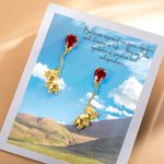 Personalised Balloon Highland Cow Stud Earrings 925 Sterling Silver with Birthstone Cute Animal Earrings Gifts for Women Girls Cow Lover Christmas